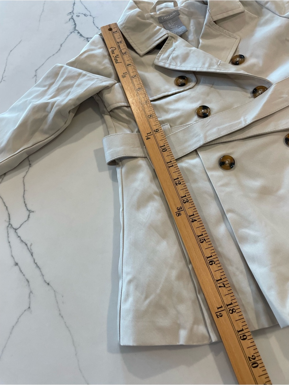Tahari Girls Beige Trench Coat - Picture 9 of 10